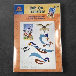 Vintage 2000 USPS Looney Tunes Rub‑On Transfers Wile E. Coyote & Roadrunner NOS
